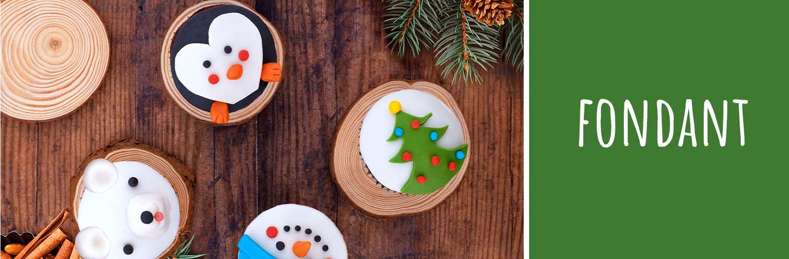 Fondant Muffins Weihnachten