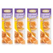 Produktbild für BackDecor Marzipan Rosen und Blätter, gold, 4er Set