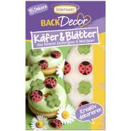 Produktbild für BackDecor 15 Stück Zuckerdekore Käfer und Blätter