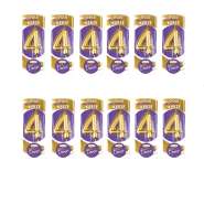 Produktbild für Backdecor 12 Wachskerzen gold in Ballon Form mit der Nr. 4 für festliche Tortendekorationen