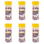 Produktbild für BackDecor 1 x VKE mit 6 Stück Streudekor, Violet Mix 60 gr je Dose in Lila, Weiß und Silber