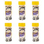 Produktbild für BackDecor 6 Stück Streudekor, Black Mix 60 gr je Dose in den Farben Schwarz, Weiß, Grau und Silber