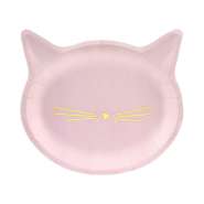 Produktbild für 6 Pappteller, Katze, rosa