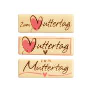 Produktbild für Günthart BackDecor 72 Stück Schriftstreifen Zum Muttertag weiße Schokolade sortiert Farben Material Schokolade Tortendekoration