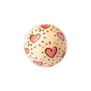 Produktbild für Günthart 40 Stück Schokoladen Hohlkugel 3D Herzen weiße Schokolade rosa weiß Schokolade für Torten Kuchen Muffins Desserts