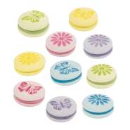Produktbild für Günthart 75 bunte Makkaron in rosa, lila, blau, grün und gelb bedruckt