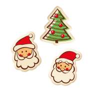 Produktbild für Günthart 192 Stück Nikolaus und Tannen weiße Schokolade sortiert grün weiß braun Material Schokolade für Tortendekoration und Weihnachtsdesserts