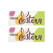 Produktbild für 24 Stück Dekorstreifen Frohe Ostern aus Dekormasse, 85 x 33 mm (120 gr)