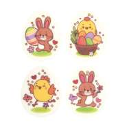 Produktbild für 100 Stück Dekorschilder Osterei aus Dekormasse bunt Ostern als Tortendeko 40 x 54 mm mit verschiedenen Motiven, 1er Set (400 gr)