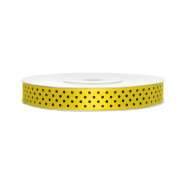 Produktbild für Satinband, gepunktet, gelb B:12 mm, L: 25 m