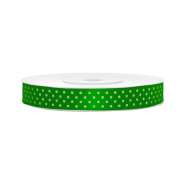 Produktbild für Satinband, gepunktet, grün B:12 mm, L: 25 m