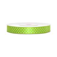 Produktbild für Satinband, gepunktet, apfelgrün B:12 mm, L: 25 m