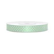 Produktbild für Satinband, gepunktet, mintgrün B:12 mm, L: 25 m