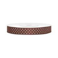 Produktbild für Satinband, gepunktet, braun B:12 mm, L: 25 m