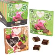 Produktbild für Günthart BackDecor 12 Stück Chocolate Emotion Präsent Viel Glück, feine Vollmilchpralinen zum Verschenken