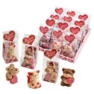 Produktbild für Günthart 12 Marzipan Tiere mit Herz im Cellophan Beutel