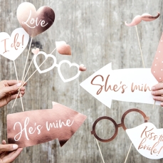 228 2 A Fotobox Requisiten Hochzeit Rosegold Partydeco Partydeco.pl