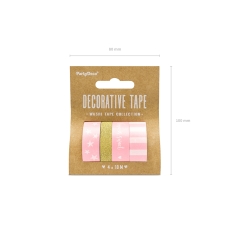 500 3A Washi Tape Love Rosa Glitzer partydeco Washi Tapes