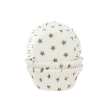 562 10 Muffinfoermchen Weiss Sterne Gold House of Marie House of Marie
