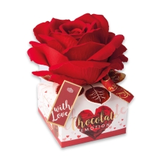 7283 01stoffroseaufboxgefuelltfeinenpralinen Günthart Gastgeschenke