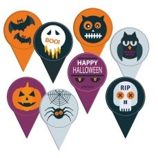 Halloween Einstecker Spinne Kuerbis Fledermaus2803 Günthart Tortendeko
