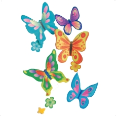 01548backdecor15oblatenschmetterlingeundblumen Günthart Business Einheiten BackDecor 15 VKE mit je 12 bunte Schmetterlinge | 8 bunte Blumen aus Oblaten
