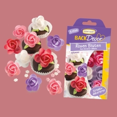 BackDecor 8 Rosen Blüten aus Oblate