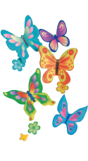01548backdecor15oblatenschmetterlingeundblumen Günthart Muttertag BackDecor 15 VKE mit je 12 bunte Schmetterlinge | 8 bunte Blumen aus Oblaten