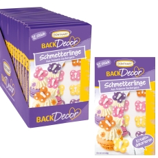BackDecor 12 Pastell Schmetterlinge aus Zucker, VKE mit 15 Stück
