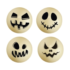 30554 Günthart Business Einheiten 40 Stück Halloween Kugeln 3D, weiße Schokolade, in verschiedenen Motiven