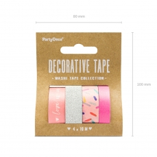 500 6A Washi Tape Set Love Rosa Pink Konfetti partydeco Washi Tapes