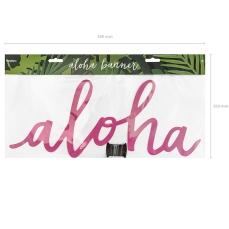 511 2 A Aloha Banner Pink Papier Hawaii partydeco Partydeco.pl