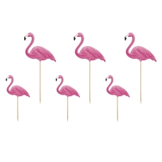 511 7 A Flamingo Einstecker Aloha Deko partydeco Einstecker 6 Flamingo Einstecker als Topper für Cupcake oder Torten Dekoration