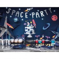 513 3 Cupcake Wrapper Set Weltall Einstecker partydeco Backwelt Space | Weltall Cupcake Set Weltraum - für 6 Cupcakes