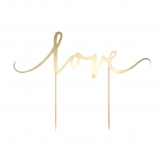 517 4 A Cake Topper Gold Love partydeco Partydeko Cake Topper Love, gold