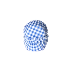 582 20 House of Marie SALE % 60 Mini Muffinförmchen, blau weiß kariert
