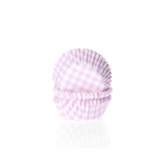 583 10 House of Marie SALE % 60 Mini Muffinförmchen, rosa weiß kariert
