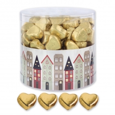 Günthart 150 goldene Herzen aus Schokolade | Fachwerk Häuser