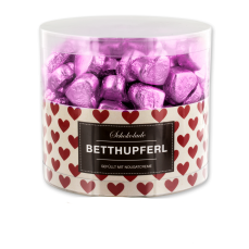 Günthart 150  rosa Herzen aus Schokolade | Betthupferl rot