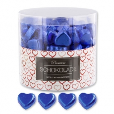 Günthart 150 blaue Herzen aus Schokolade | Herzchen