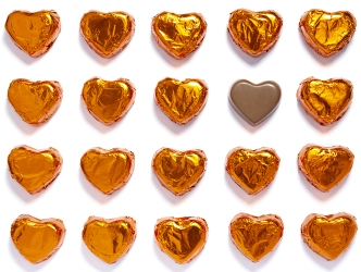 Orange Pralinenherzen