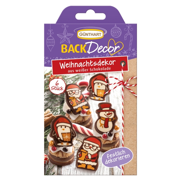 10399 Günthart BackDecor BackDecor 6 Weihnachtsmotive aus weißer Schokolade