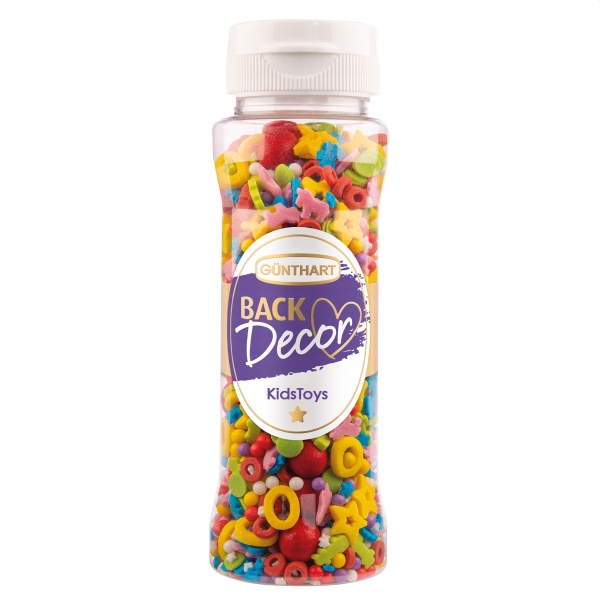 10616 Artikel Bild Günthart  Streudeko / Essbare Glitter / Streusel BackDecor Premium Streuselmix Kids Toys, 110 g