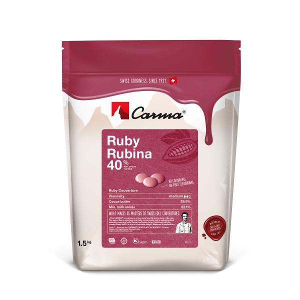 1,5 kg Carma Ruby 40 % Tropfenkuvertüre