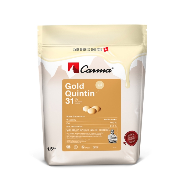 115 17 B Gold Carma / Barry Callebaut Carma/Barry Callebaut 1,5 kg Carma Gold Quintin 31% Tropfenkuvertüre
