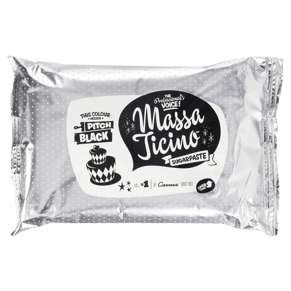 115 18 Massa Ticino Sugarpaste  Schwarz 1kg Massa Ticino Backwelt Monster Massa Ticino Sugarpaste  | schwarz 1kg