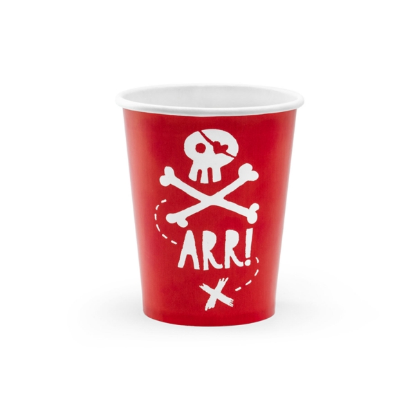 226 2 A Pappbecher Partygeschirr Pirat Partydeco Partydeco.pl 6 Pappbecher Piraten, 220ml