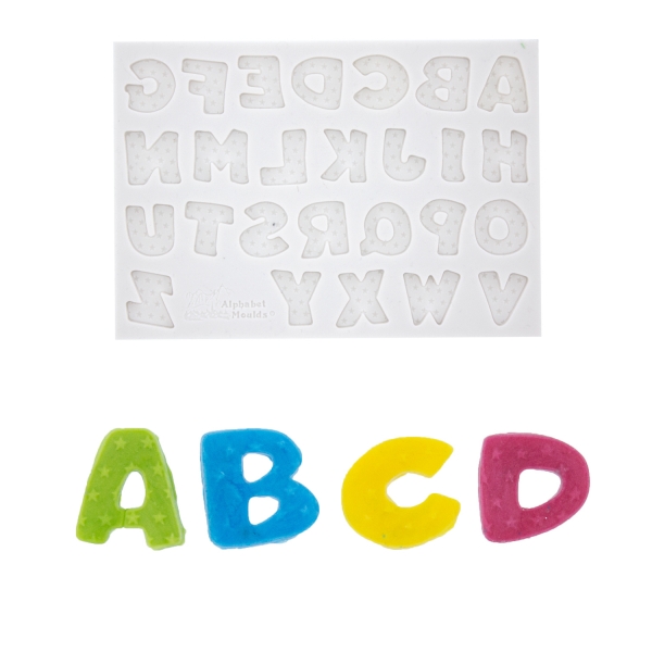 Alphabet mit Sternen | Fondantform aus Silikon