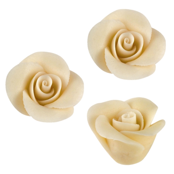 48 Kleine Weisse Marzipan Rosen Tortendeko 2171 Günthart Rosen