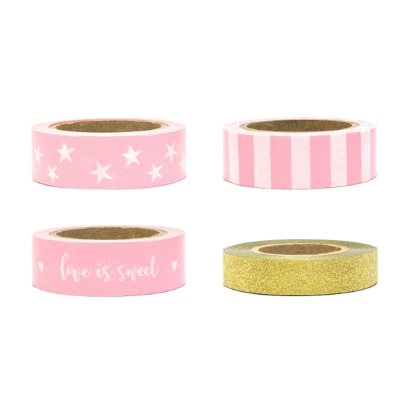 500 3A Washi Tape Love Rosa Glitzer partydeco Washi Tapes Washi Tape Set, Love is sweet